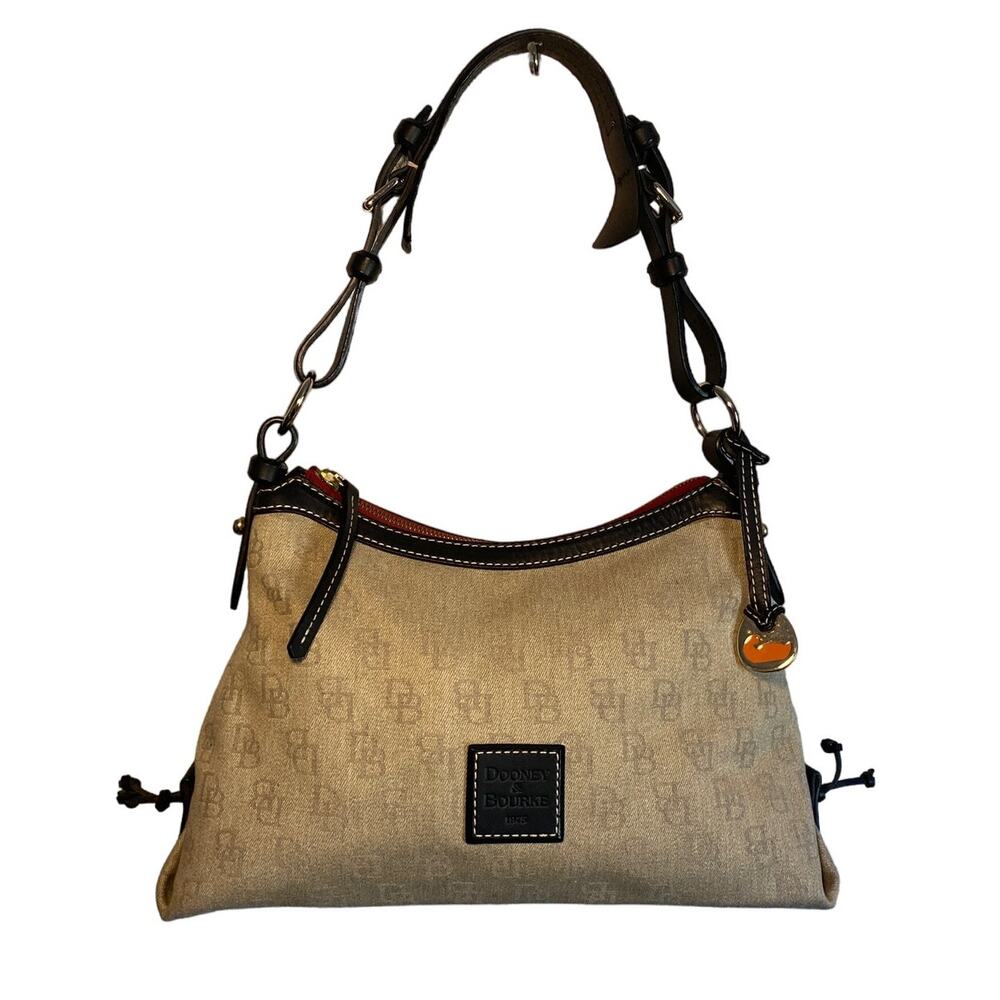 Dooney & Bourke  Beige & Black  Top Handle Adjust  Key Fob  RWB Tag Present NWOT